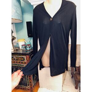 VINTAGE Y2K ALPHA MASSIMO REBECCHI BLACK CARDIGAN MADE IN ITALY 42